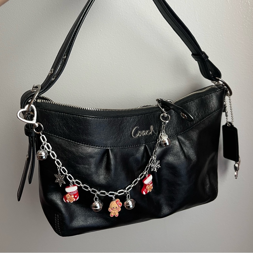 Silver Christmas Purse Charm